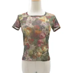 レストローズ L'EST ROSE シアーブラウス グレー 花柄 ラウンドネック 半袖 /YS28 ■ECB006のサムネイル