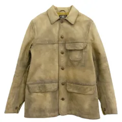 【～8/10期間限定値下】 RRL ダブルアールエル LEATHER CAR COAT 加工 レザー カーコート ジャケット ブラウン系 M【中古】のサムネイル