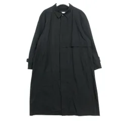 LANVIN ランバン ステンカラーコート ロング丈 ジャケット シルク コットン ロゴ刺繍 ライナー付き アウター ブラック H48-25【L】 メンズ 【中古】のサムネイル