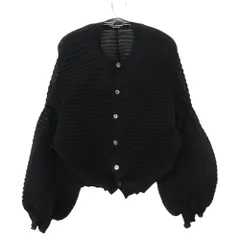 JUNYA WATANABE COMME des GARCONS ジュンヤワタナベコムデギャルソン カーディガン プリーツ 変形 シアー ニット クルーネック 長袖 トップス ブラック レディース 【中古】のサムネイル