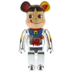 BE@RBRICK (ベアブリック) ×不二家 ペコちゃん 招き猫 福銀メッキ 1000% フィギュア 人形 シルバーのサムネイル