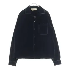 MARNI (マルニ) 20AW オープンカラーベロア長袖シャツ ダメージ加工 ブラック CUJU0007A0 S30698のサムネイル