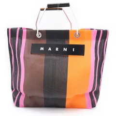 MARNI (マルニ) MARKET STRIPE BAG ロゴパッチ ストライプ マーケットトートバッグ マルチカラーのサムネイル