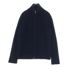 Maison Martin Margiela (メゾンマルタンマルジェラ) ドライバーズニット コットン ウール ダブルジップアップ カーディガン #S ネイビー S50GP0246のサムネイル
