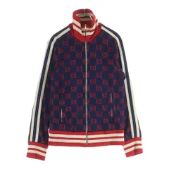 GUCCI (グッチ) 18SS GG Jacquard Cotton Jacket GGジャガード コットンジャケット 総柄トラックジャケット ネイビー/レッド 496919 X9L13のサムネイル