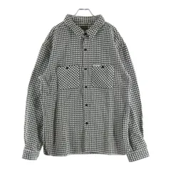 THE FLAT HEAD (フラットヘッド) ボタンダウン 長袖 ワークシャツ ブラック/ホワイト NH-71W/Lのサムネイル