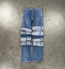 希少! Y/PROJECT Denim Jeans Y2K ワイプロジェクト レイヤードデニム ロールアップ ジーンズ ジーパン ギミックのサムネイル