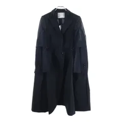 Sacai (サカイ) ASYMMETRY POLYWOOL CHESTER COAT アシンメトリー チェスターコート ジャケット ブラック レディース 21-05520のサムネイル