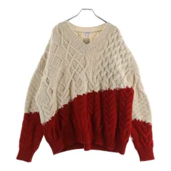 LOEWE (ロエベ) 23AW グラデーション ケーブル 編みニットセーター H526Y 14KH6 ホワイト/レッドのサムネイル