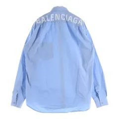 BALENCIAGA (バレンシアガ) 18AW バックロゴプリント ワンポケット ボタンダウン長袖シャツ ブルー 556878 TYB18のサムネイル