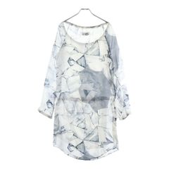 MM6 Maison Margiela (エムエムシックスメゾンマルジェラ) 06AW ARCHIVE アーカイブ ここのえ期 キュプラ 総柄 転写プリント ワンピース ドレス レディース ホワイト 32 CT031