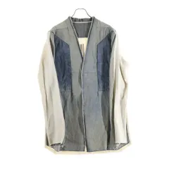 Rick Owens (リックオウエンス) 22SS Larry Denim Shirt Jacket 再構築 デニム切替 テーラードジャケット インディゴブルー RR01B1228-HUDEGのサムネイル