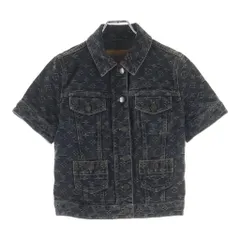LOUIS VUITTON (ルイヴィトン) モノグラム コットン 半袖 デニムジャケット 34 ブラック RW081W レディースのサムネイル
