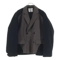 Sacai (サカイ) 25SS Doeskin Mix Jacket ドスキン ミックス テーラード ジャケット ブラウン/ブラック 03630Mのサムネイル