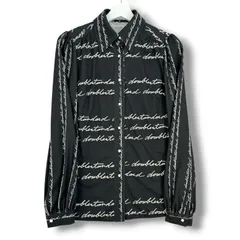 DOUBLE STANDARD CLOTHING ダブルスタンダードクロージング レタードプリントシャツブラウス 長袖シャツ ブラウス トップス インナーキャミソール付 ブラック 黒 サイズ38 レディース 通年 ゴーゴー古着久喜倉庫店 1 No.2764のサムネイル