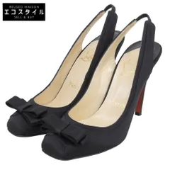 CHRISTIAN LOUBOUTIN　クリスチャンルブタン　美品 リボンモチーフ ヒール パンプス レディース ブラック 37　37のサムネイル