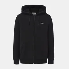スラセンジャー メンズ アウター パーカー・スウェット フリース パーカー Slazenger Borg Lined Fleece Hoodie Mens Black ブラックのサムネイル