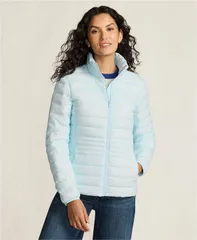 ランズエンド レディース アウター ジャケット・ブルゾン ダウン ジャケット Lands End Womens Wanderweight Packable Down Jacket Soft ice bのサムネイル