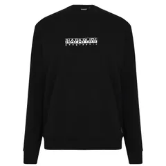ナパピリ メンズ アウター ニット・セーター スウェット シャツ ロゴ Napapijri Box Logo Crew Sweatshirt Black ブラックのサムネイル