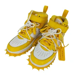 オフホワイト OFF-WHITE 23aw Air Force 1 Mid SP LTHR White and Varsity Maize レディース JPN：24 のサムネイル