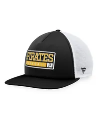 マジェスティック メンズ アクセサリー 帽子 Majestic Mens Black White Pittsburgh Pirates Foam Trucker Snapback Hat Blackのサムネイル