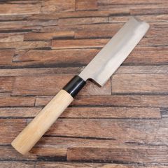梨地 桜柄 割込 菜切包丁 165mm 菜切包丁 16cm 青鋼鍛造本割込 堺刀司