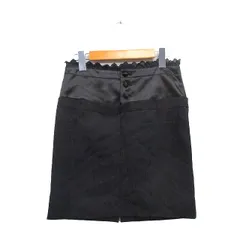 ダブルスタンダードクロージング ダブスタ DOUBLE STANDARD CLOTHING リングア フランカ Lingua Franca レイヤード風 タイトスカート ミニ レース ウール 36 ブラック 黒 /KT11のサムネイル