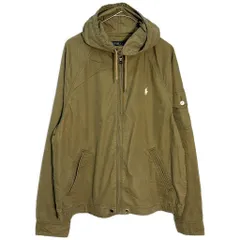 Polo by Ralph Lauren ポロ ラルフローレン コットンフーディジャケット オリーブ(メンズ L)中古 古着 Y6919のサムネイル