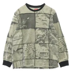 Supreme シュプリーム 21SS Mosaic Patchwork L/S Top モザイク パッチワーク ロングスリーブ カットソー 長袖 グレー系 M【中古】のサムネイル