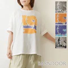 【新品】【BARNDOOR バーンドア】コットン 20 天竺 箔 プリント 花 ワイド Tシャツ (1203066)レディース 春 夏 カットソー 北欧 花柄 フラワー ゆったり ナチュラル 服 おしゃれ コーディネート 人気 60代 50代 40代 30代のサムネイル