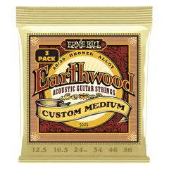 【新品】 【正規品】 ERNIE BALL 3005 アコースティックギター弦 (12.5-56) EARTHWOOD 80/20 BRONZE CUSTOM MEDIUM 3Set Packのサムネイル