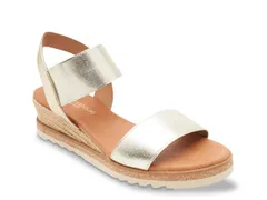 アンドレア アース レディース シューズ サンダル Andre Assous Neveah Espadrille Wedge Sandal Gold Metallic ゴールドのサムネイル