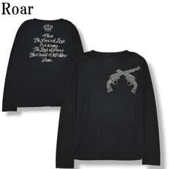 ロアー Roar 長袖 クロスガン ラインストーン Vネック Tシャツ ロンT カットソー 二丁拳銃 Y2K V系 お兄系 スタッズ 4 ブラック メンズのサムネイル