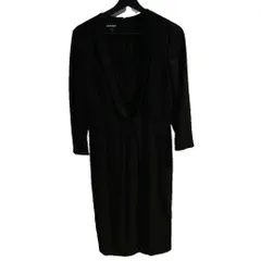 ジョルジオアルマーニ GIORGIO ARMANI ワンピース フォーマル ひざ丈 ウール混 42 黒 ブラック ■GY99のサムネイル