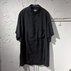 Yohji Yamamoto POUR HOMME ヨウジヤマモトプールオム CUPRO TAFFETA BIG HALF SLEEVE SHIRT キュプラタフタ 半袖シャツ HK-B10-200 ブラック Size:2【表参道B07】のサムネイル