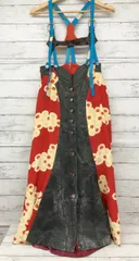 卓也エンジェル 着物スカート／花柄 内側に鶴／kimono skirt Takuya