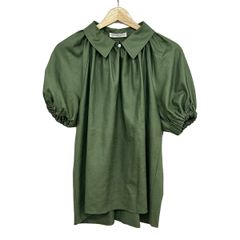 美品 KEINA RITA ケイナリタ パフスリーブ ブラウス グリーン 36
