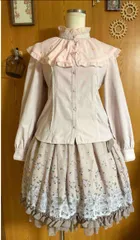 swankiss シフォンフリルケープ付きピンクブラウスのサムネイル