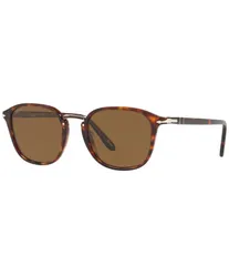 ペルソル レディース アクセサリー サングラス・アイウェア Persol Unisex PO3186S Tortoise 53mm Round Polarized Sunglasses Tortoisのサムネイル