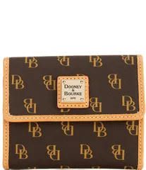 ドーネイアンドバーク レディース アクセサリー 財布 ロゴ Dooney Bourke Blakely Signature Logo Small Flap Wallet Brown Tmoro ブラウのサムネイル