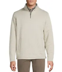 ダニエル クレミュ メンズ アウター ニット・セーター キルティング Cremieux Blue Label Quilted QuarterZipullover Ecru Heather エクリュのサムネイル