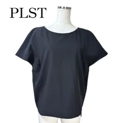 PLST　プラステ　ジョーゼット　タック入り　半袖ブラウス　黒　ブラック　2　オフィスブラウスのサムネイル