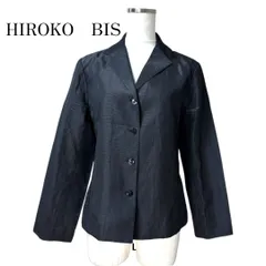 HIROKO BIS　ヒロコビス　タフタジャケット　撥水　テーラードジャケット　ボーダー　黒　涼しい　夏のジャケット　38号のサムネイル
