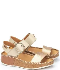 ピコリーノス レディース シューズ サンダル レザー Pikolinos Marina Leather Cork Wedge Sandals Gold ゴールドのサムネイル