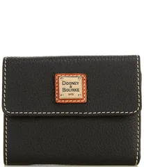 ドーネイアンドバーク レディース アクセサリー 財布 Dooney Bourke Small Flap Credit Card Wallet Black ブラックのサムネイル