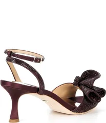 バッジェリーミシュカ レディース シューズ サンダル フリル Badgley Mischka Remi Crystal Embellished Ruffle Bow Dressandals Wineのサムネイル