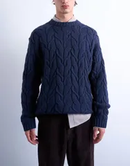 トップマン メンズ アウター ニット・セーター リラックスフィット セーター ニット Topman relaxed fit heavyweight knit sweater with cable NAのサムネイル