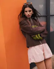トップショップ レディース アウター ジャケット・ブルゾン スエード ジャケット Topshop faux suede zip up jacket brown ブラウンのサムネイル