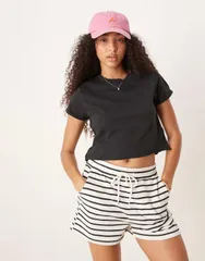 フリーピープル レディース トップス Tシャツ クロップド Free People the perfect tee boxy cropped Tshirt Black ブラックのサムネイル