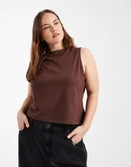 エイソス レディース トップス タンクトップ アシンメトリー コットン ASOS Curve ASOS DESIGN Curve cotton tank top with asymmetric hemのサムネイル